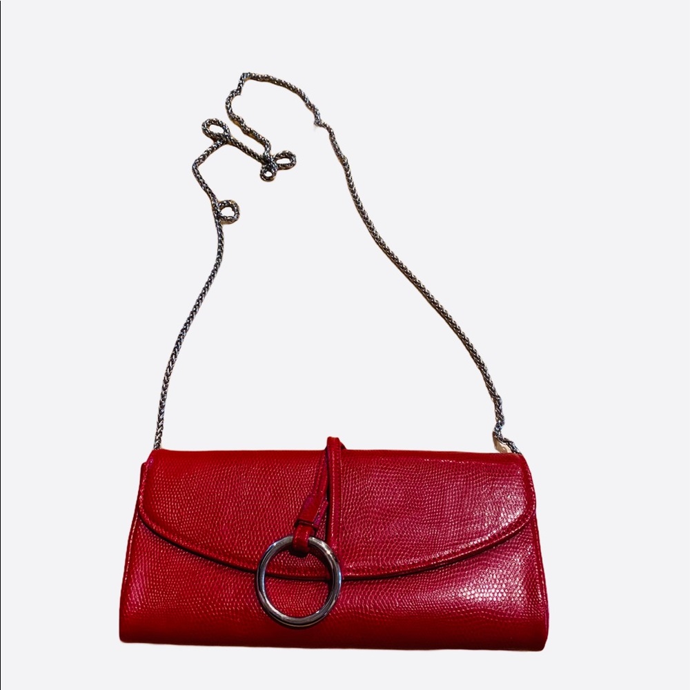 RODO Italy GENUINE leather red cross body